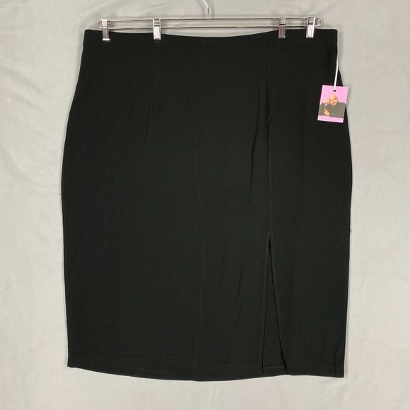 Sergio Hudson x Target Skirt Womens 3X Black Pencil High Waist Slit Business - Picture 1 of 8